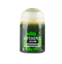 A small paint pot with a rounded white lid and dark translucent body, shown upright against a plain green background. Its green-and-black label reads “CITADEL,” “SHADE,” and “ATHONIAN CAMOSHADE.”