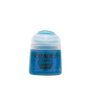 Small Citadel paint pot shown upright from the front, with a white domed cap and vivid blue-green label. The label reads “CITADEL,” “LAYER,” and “SOTEK GREEN.”