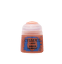 A single squat orange paint pot with a pale translucent flip-top lid, shown upright against a plain background. Its blue front label reads “CITADEL,” “LAYER,” and “SQUIG ORANGE.”