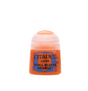 Small orange paint pot with a pale peach flip-top cap, shown upright against a plain dark green background. Its blue-and-orange label reads “CITADEL,” “LAYER,” and “TROLL SLAYER ORANGE.”