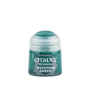 A small green Citadel technical paint pot stands upright, with a rounded pale gray cap and a green label reading “CITADEL,” “TECHNICAL,” and “WAYSTONE GREEN.”