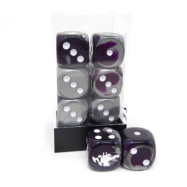 FLG Dice: Purple Steel and White 12 Pack
