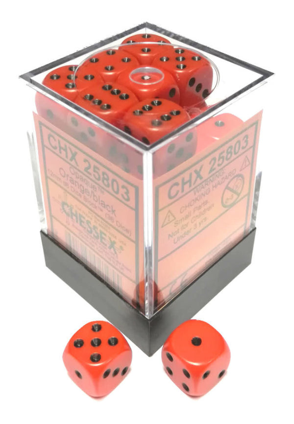 Chessex: Opaque Orange w/Black Set of 36 d6 Dice