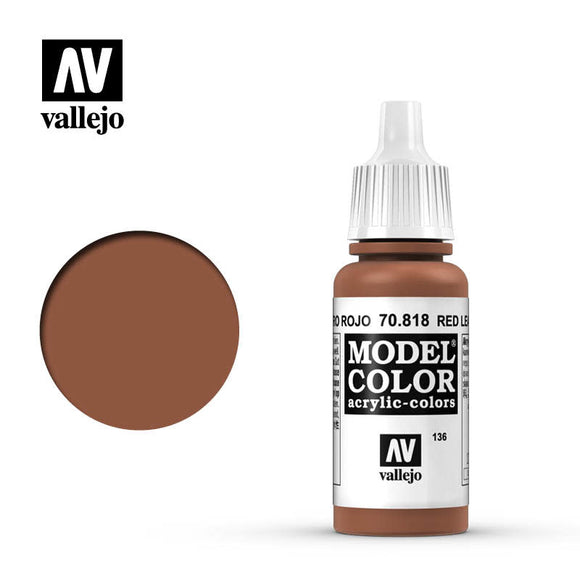 Vallejo: Model Color, Matte- Red Leather 17 ml.
