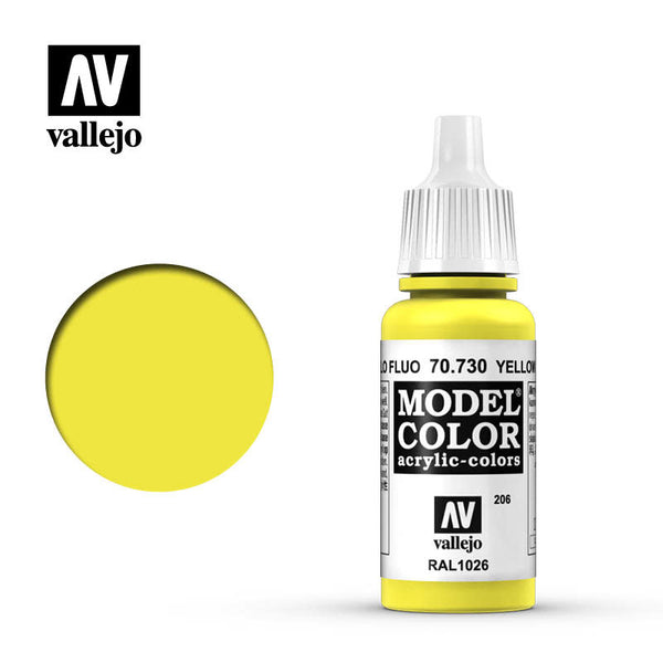 Vallejo: Model Color, Flourescent- Flourescent Yellow 17 ml.