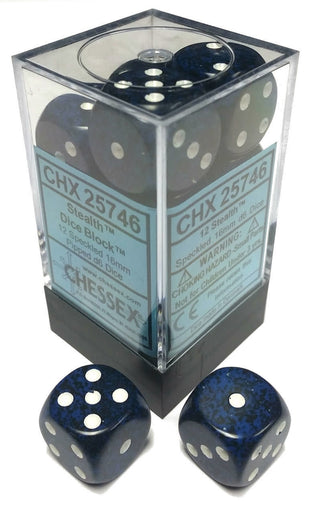 Chessex: Speckled Stealth Set of 12 d6 Dice