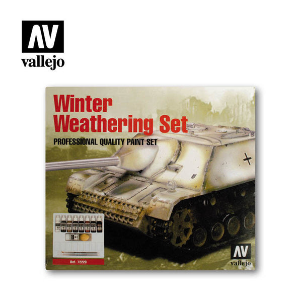 Vallejo: Model Color Set, Winter Weathering (9) + 2 Brushes 17 ml.