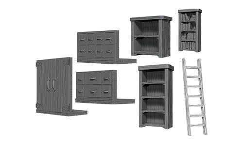 WizKids Minis: Deep Cuts Unpainted Miniatures, W5 Archivist Library