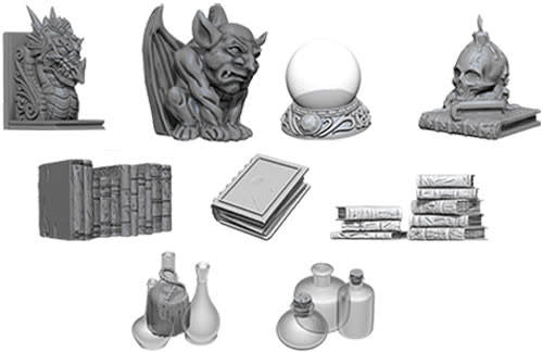 WizKids Minis: Deep Cuts Unpainted Miniatures, W5 Wizards Room