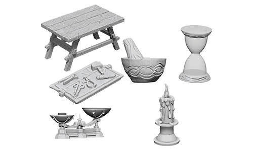 WizKids Minis: Deep Cuts Unpainted Miniatures, W5 Workbench & Tools