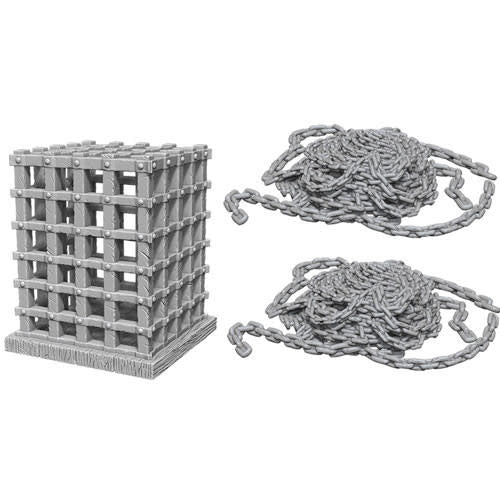 WizKids Minis: Deep Cuts Unpainted Miniatures, W6 Cage & Chains